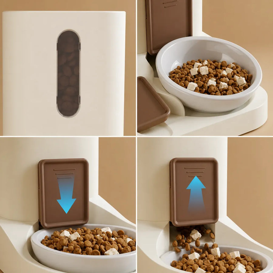 Distributeur de croquettes et eau pour chien 2 en 1 - 2,3 L