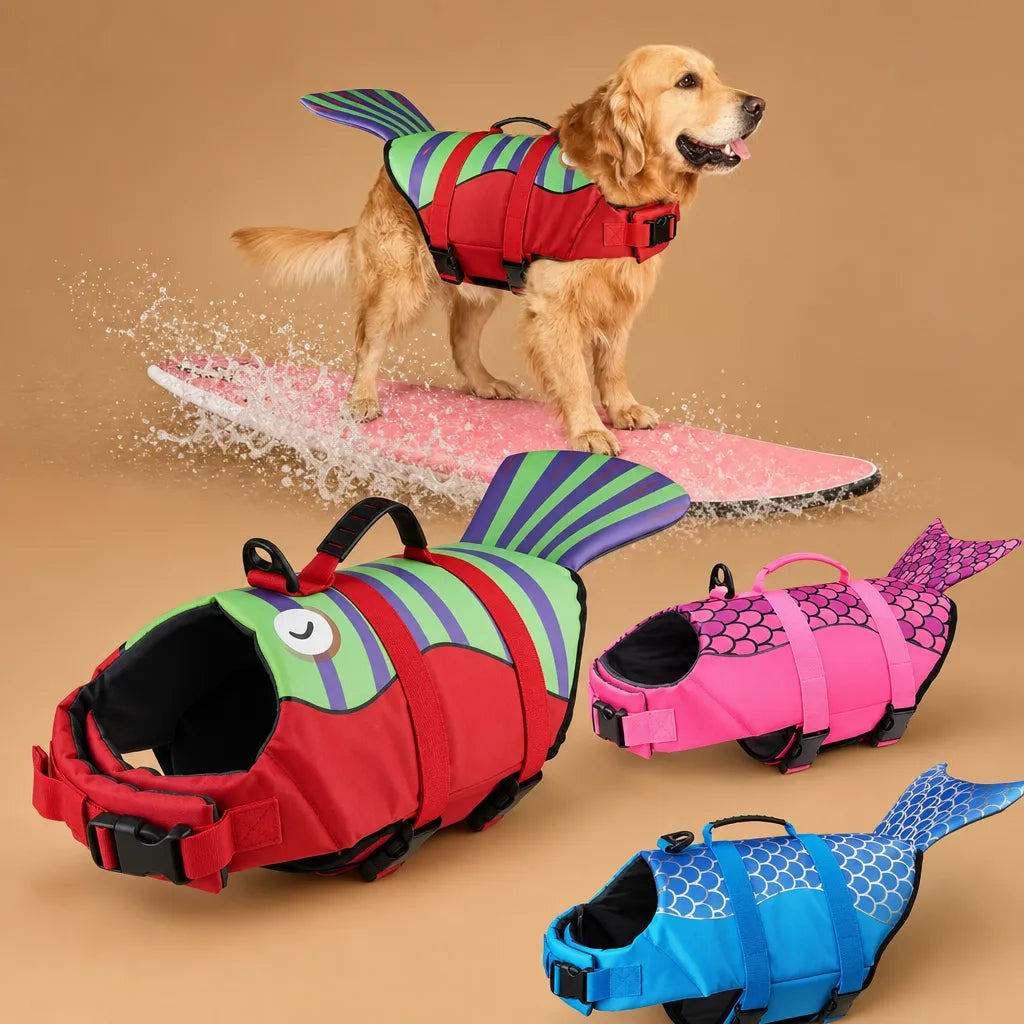 Gilet de sauvetage chien requin sirène - XS à XL