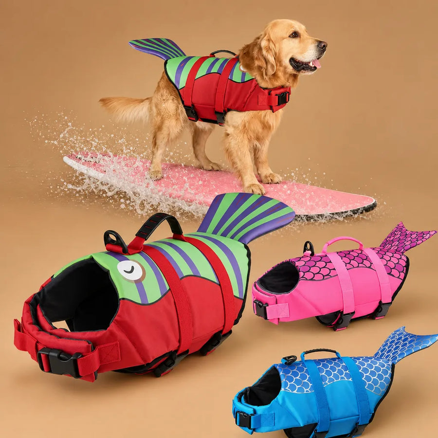 Gilet de sauvetage chien requin sirène - XS à XL