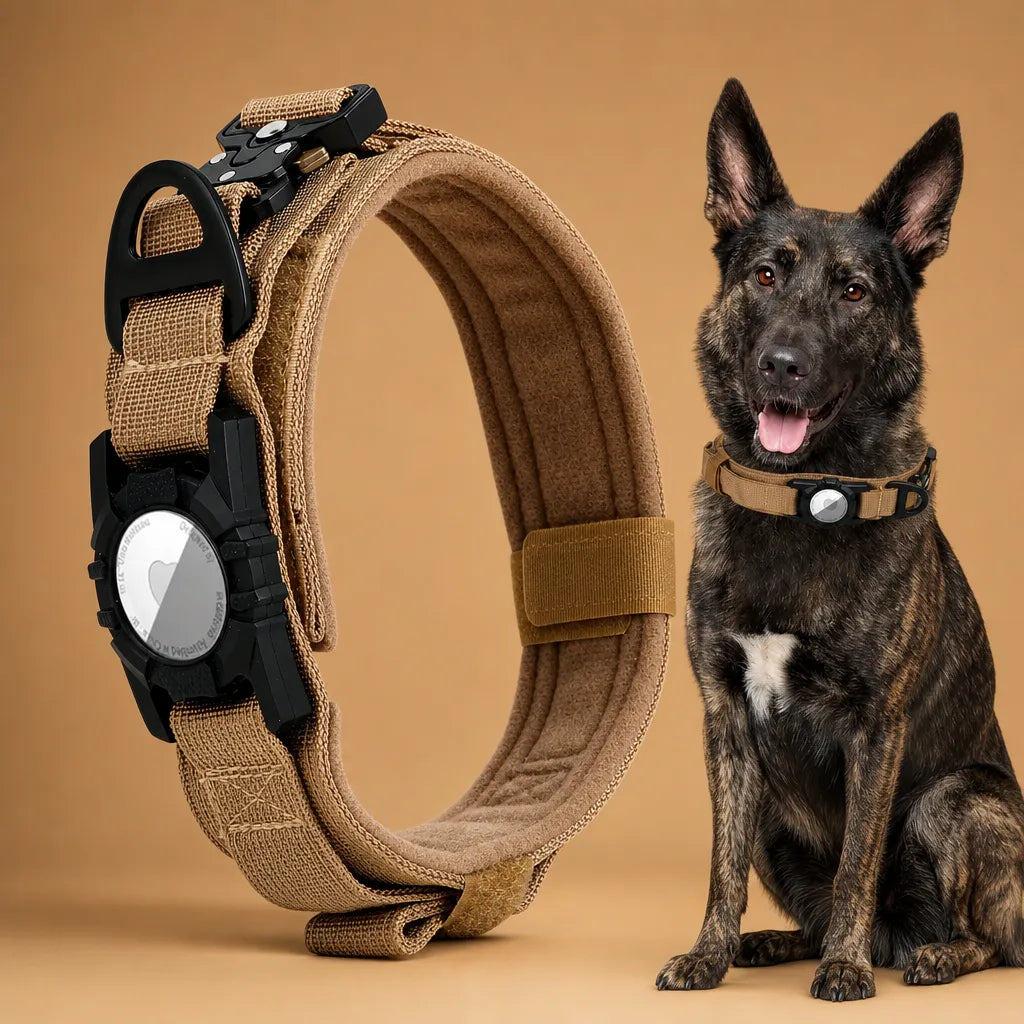 Collier chien tactique avec AirTag - poignée de contrôle