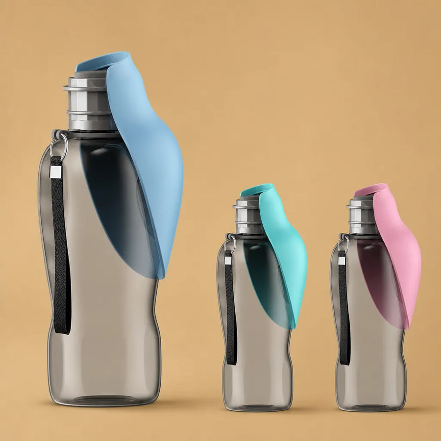 Gourde chien portable 800 ml avec bol intégré - 3 coloris