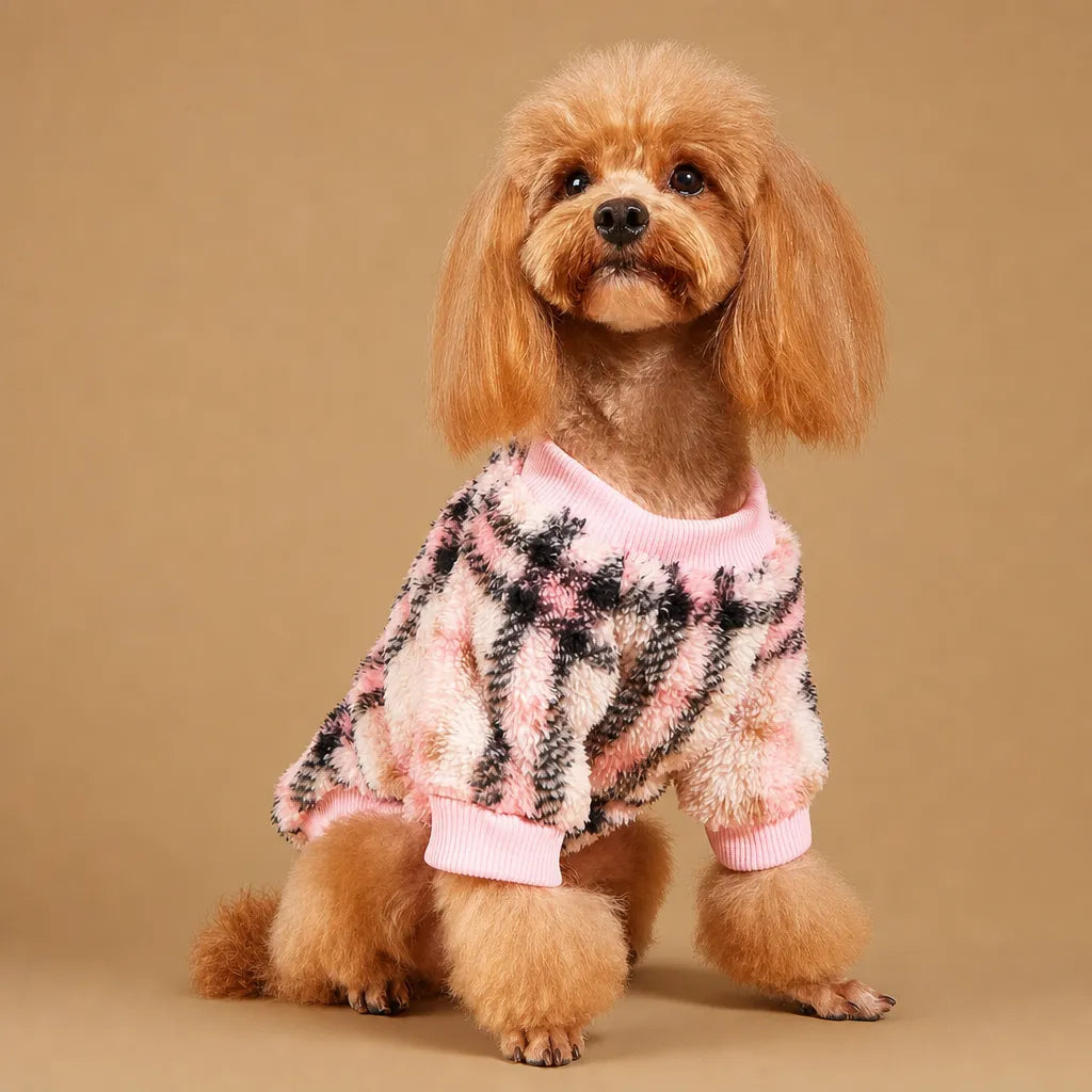 Pull chien hiver ethnique en peluche - XS à XXL