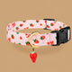Collier chien rose - Coton imprimé pendentif cœur fait main