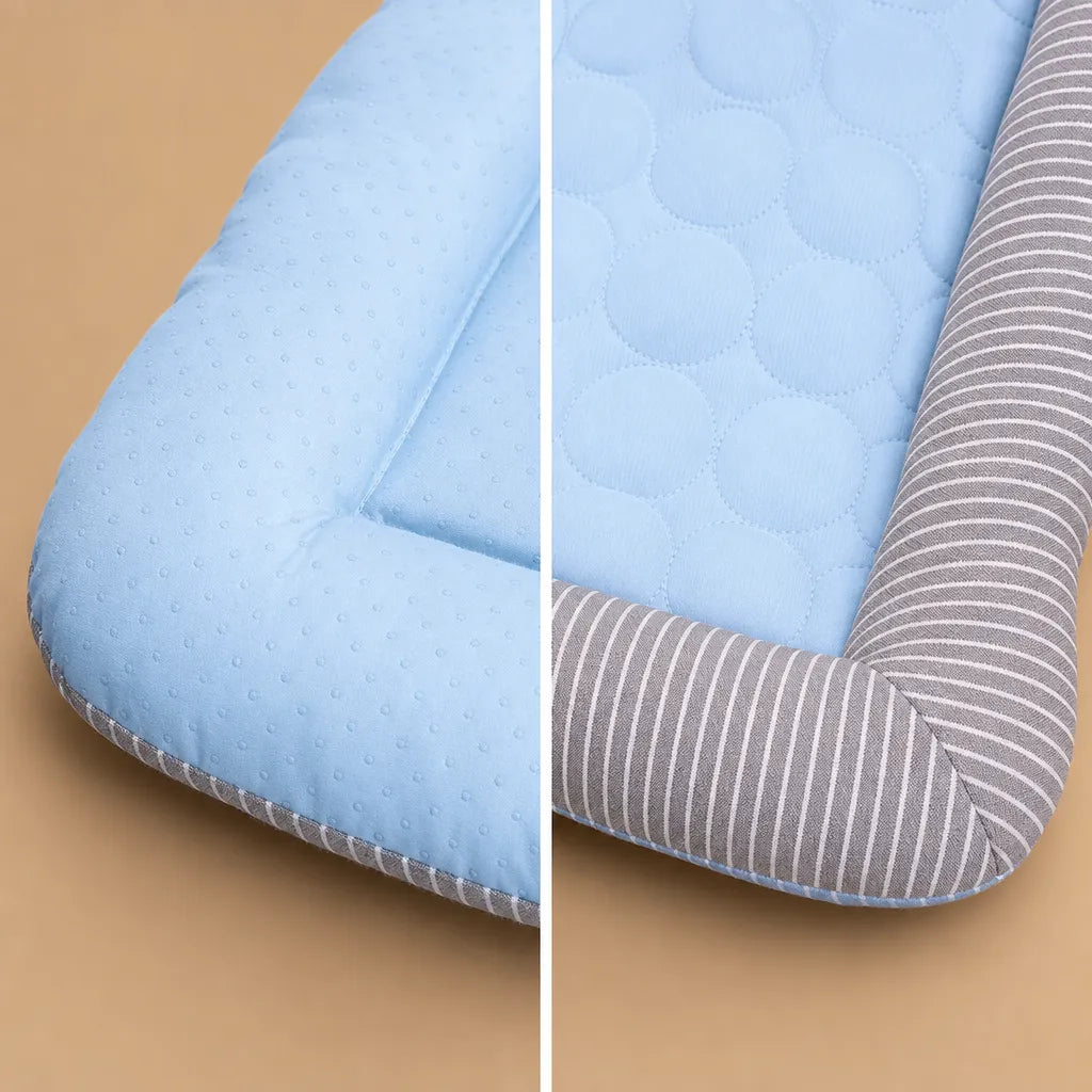 Coussin rafraichissant chien en coton - Rebords moelleux été