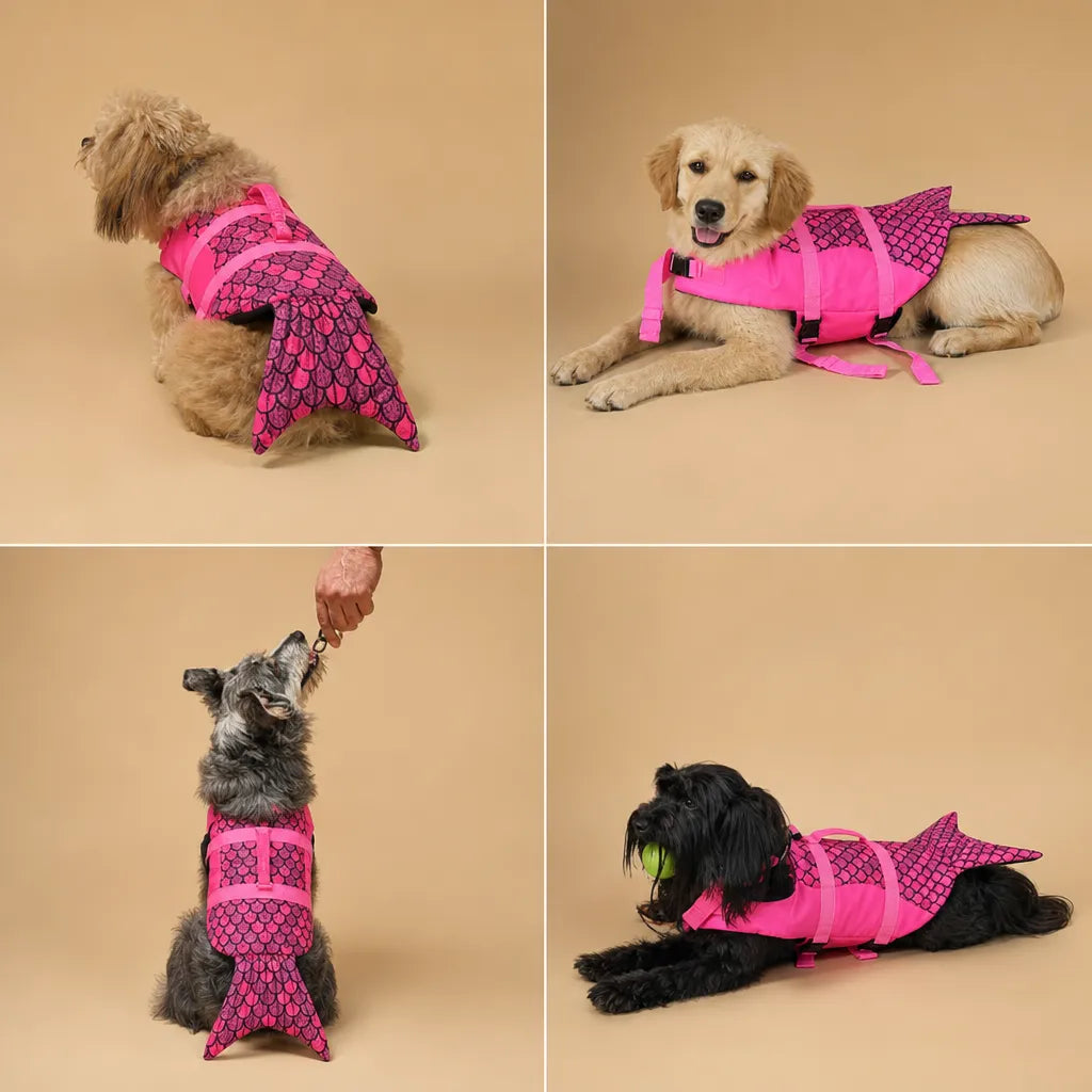 Gilet de sauvetage chien requin sirène - XS à XL