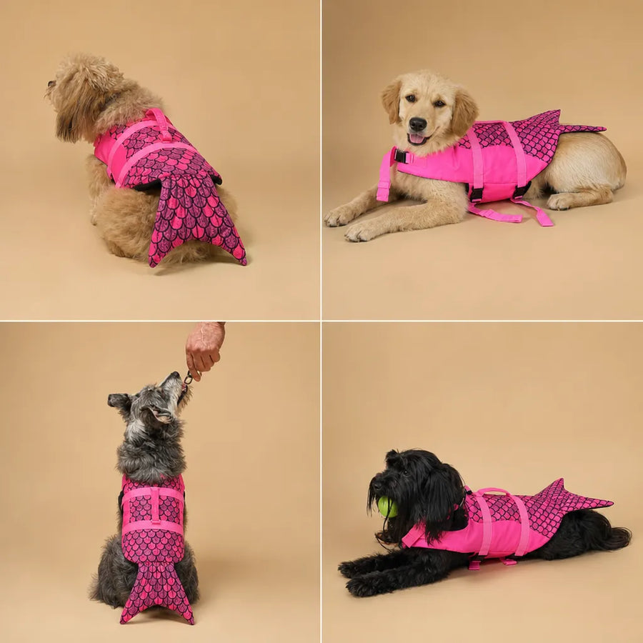 Gilet de sauvetage chien requin sirène - XS à XL