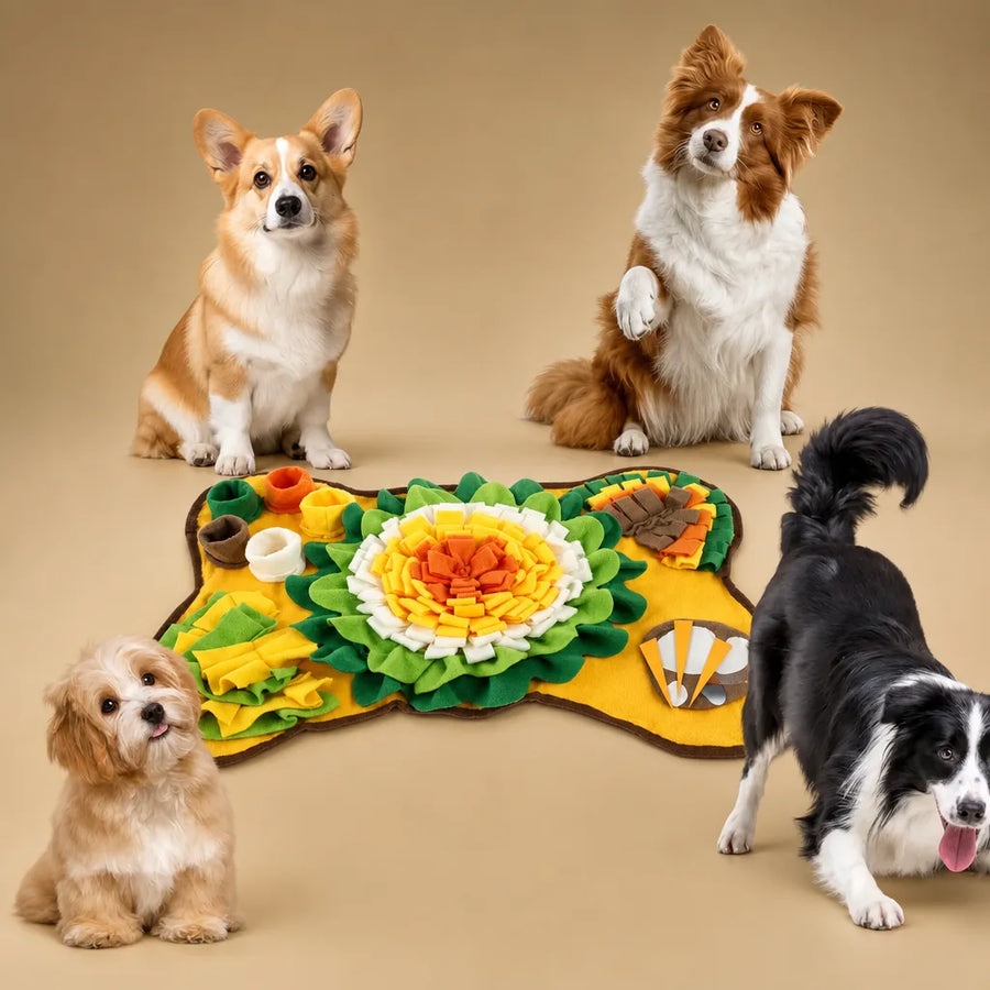 Tapis de fouille pour chien antidérapant - Forme os