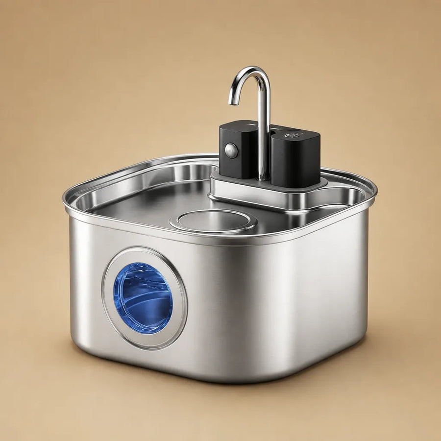 Fontaine à eau pour chien inox automatique - Capteur 3,2 L