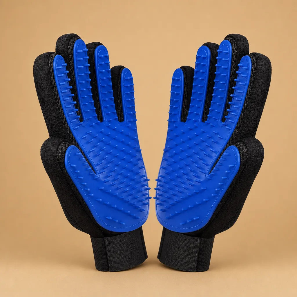 Brosse chien gant en silicone - Massage, bain et déshedding