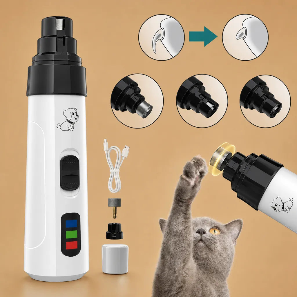 Lime ongle chien électrique - Silencieuse, USB, tête diamant