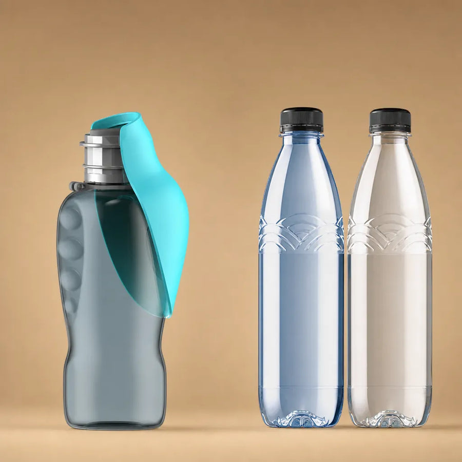 Gourde chien portable 800 ml avec bol intégré - 3 coloris