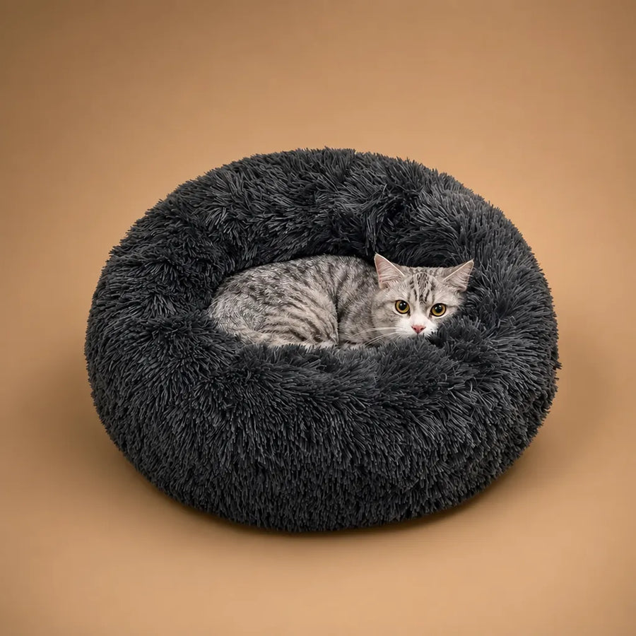 Panier en peluche pour chien rond et ultra-doux - 6 tailles