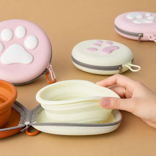 barkerry Gamelle voyage pliable silicone chien - Double bol portable