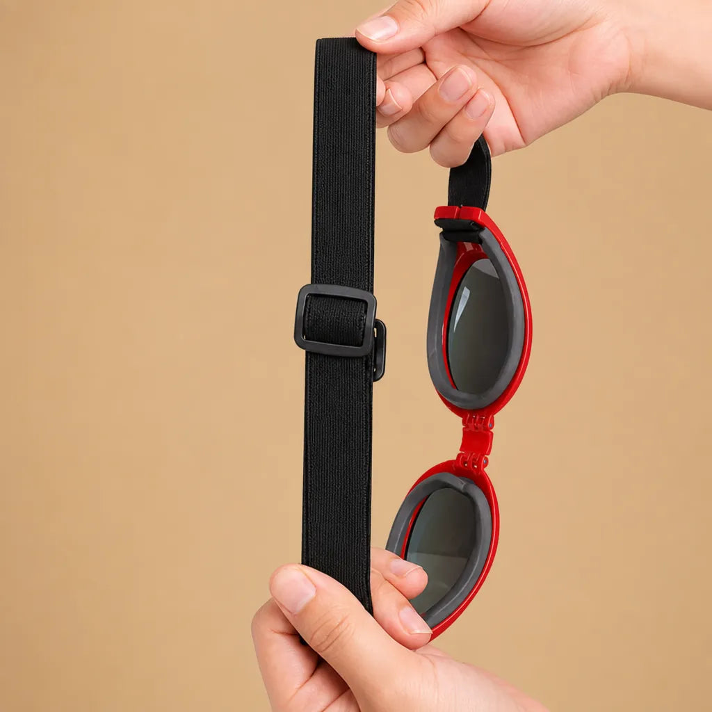 barkerry Lunette de soleil pour chien pliable - Double sangle 6 coloris